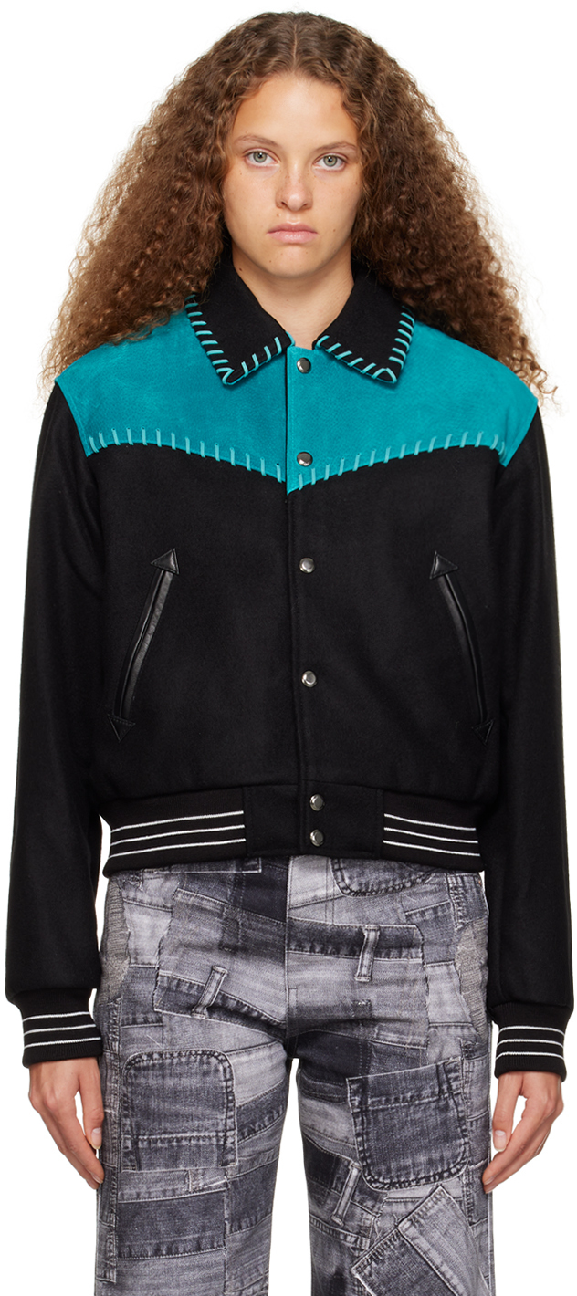 Black & Blue New Margo Western Varsity Jacket