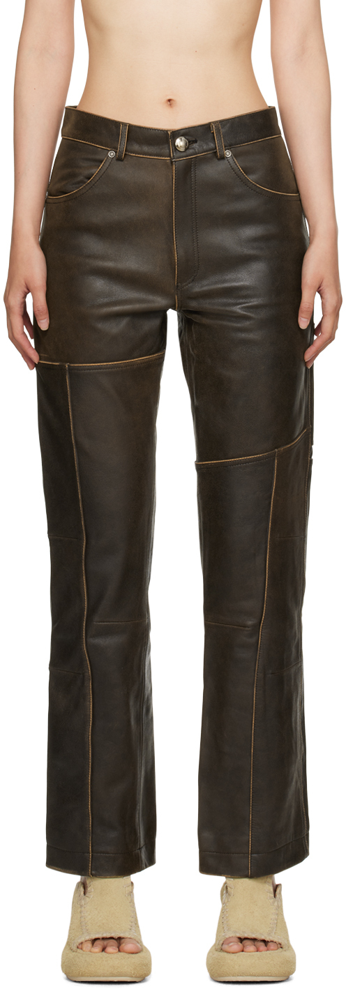 Brown Dreszen Leather Pants