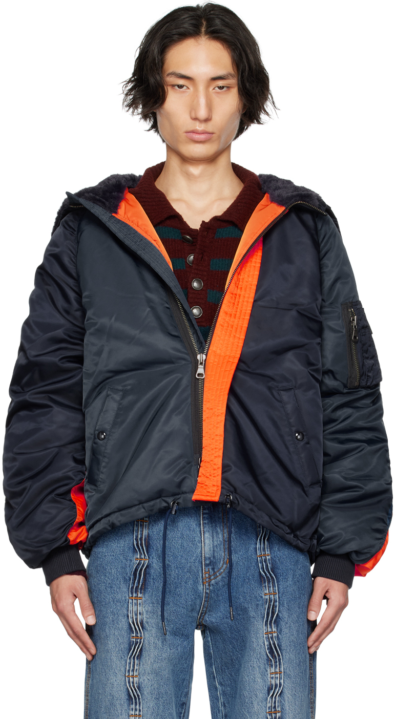 ANDERSSON BELL NAVY INSULATED BOMBER JACKET
