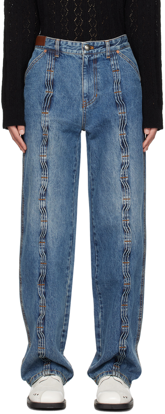 Shop Andersson Bell Blue Wave Jeans In Wasblu Washed Blue