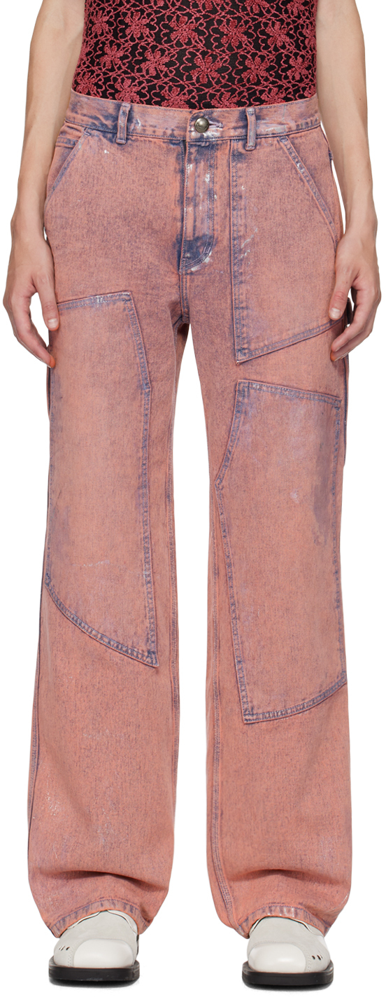 Andersson Bell: Pink Coated Jeans | SSENSE