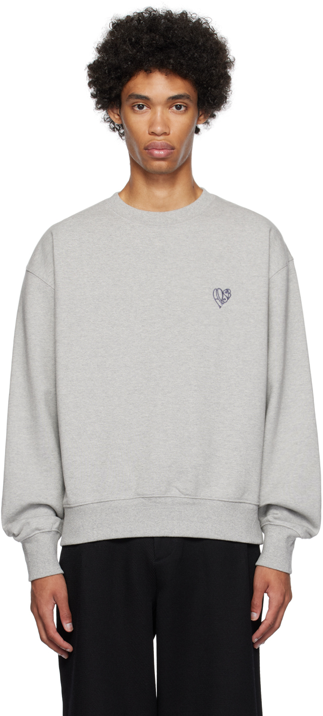 Andersson Bell Grey Embroidered Sweatshirt In Grey Grey
