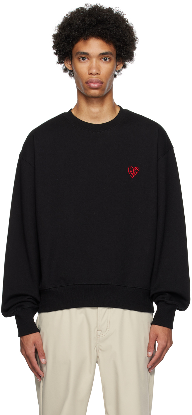 Andersson Bell Black Embroidered Sweatshirt In Black Black