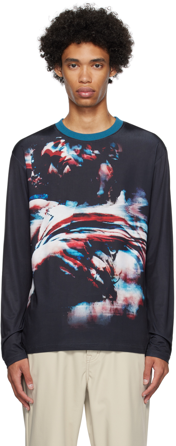 Navy Linycius Long Sleeve T-Shirt by Andersson Bell on Sale