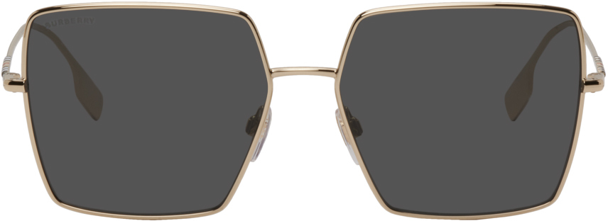 Burberry: Gold Icon Stripe Sunglasses