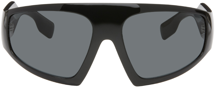 Burberry Black Shield Sunglasses In 300187 Black