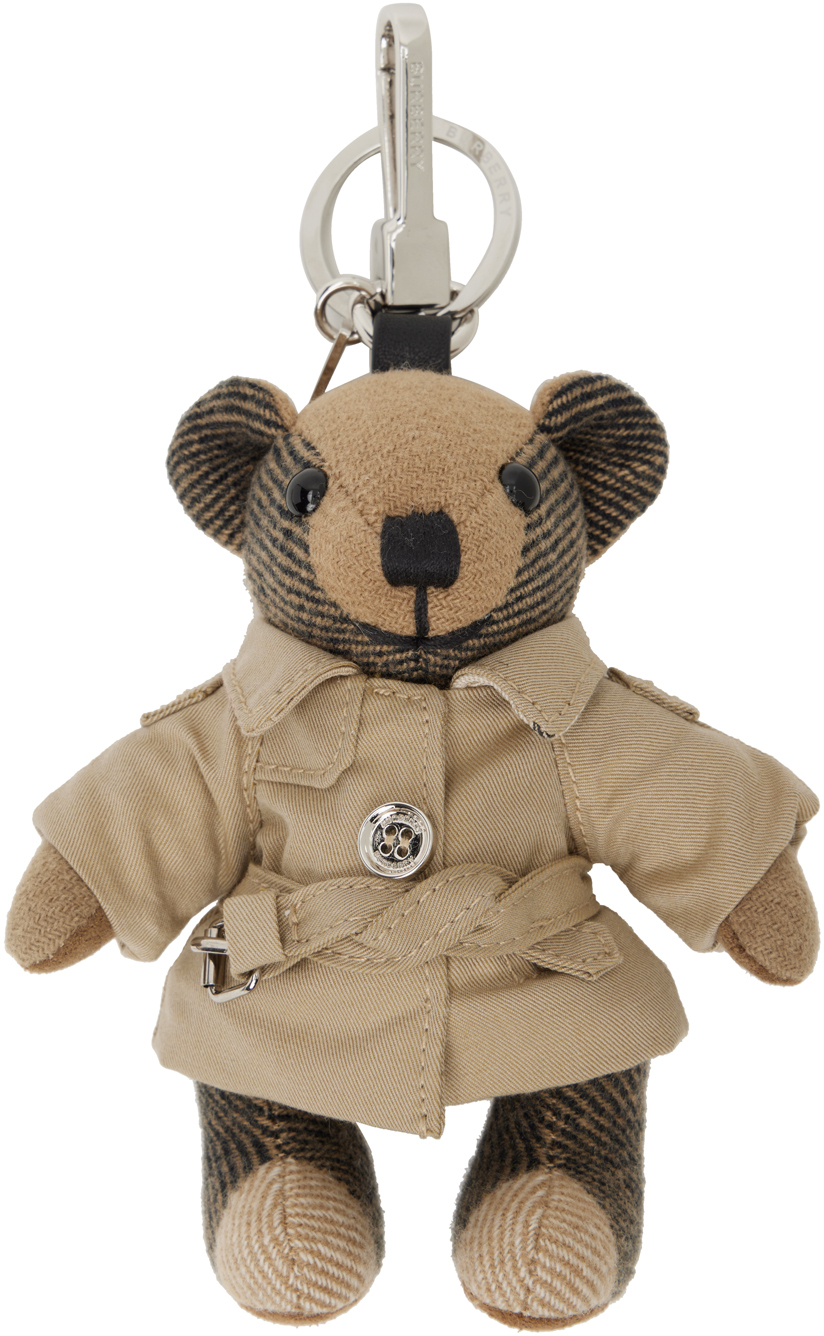 Burberry Beige Thomas Bear Trench Coat Keychain In Archive Beige