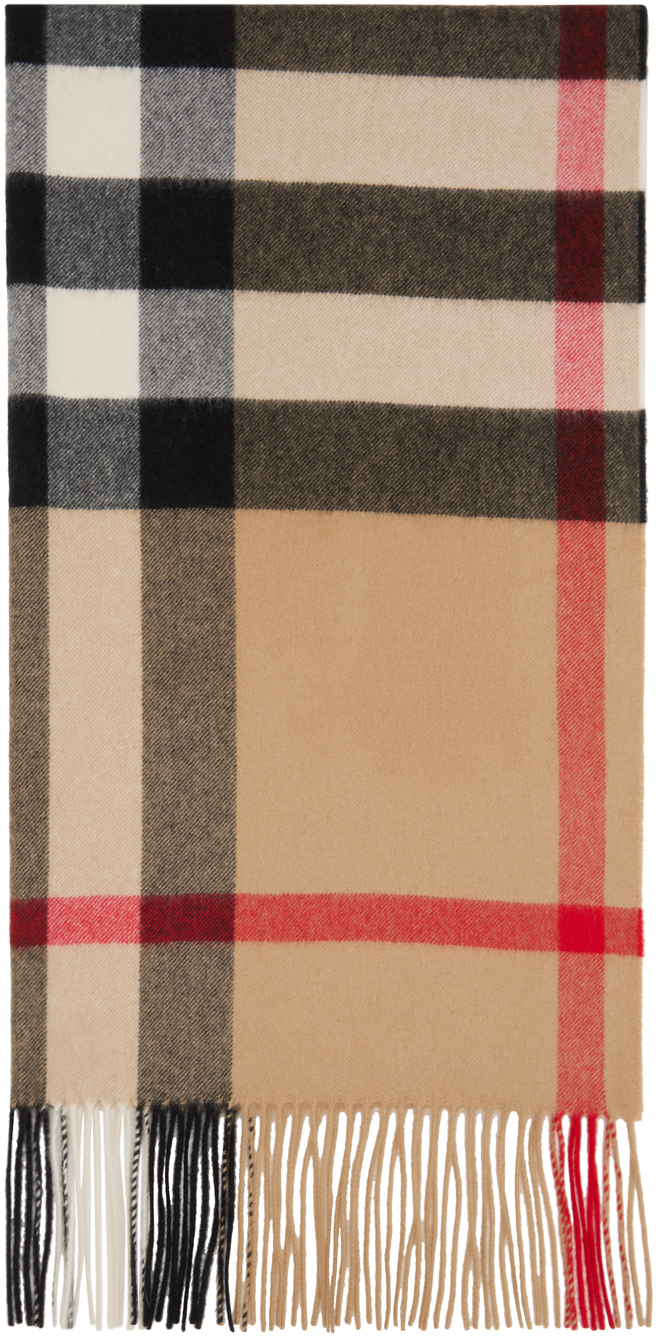Burberry Oversize Check Scarf In Archive Beige