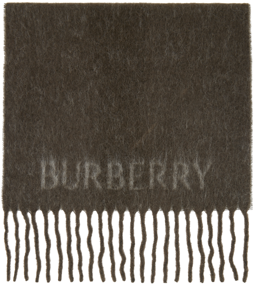 Burberry Brown Ekd Scarf In Otter