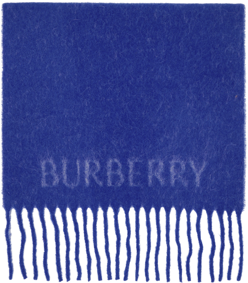 Shop Burberry Blue Ekd Scarf In Knight