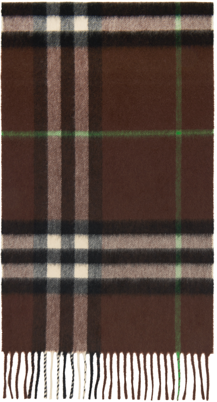 Burberry Vintage Check Fringed-detailing Scarf In Brown