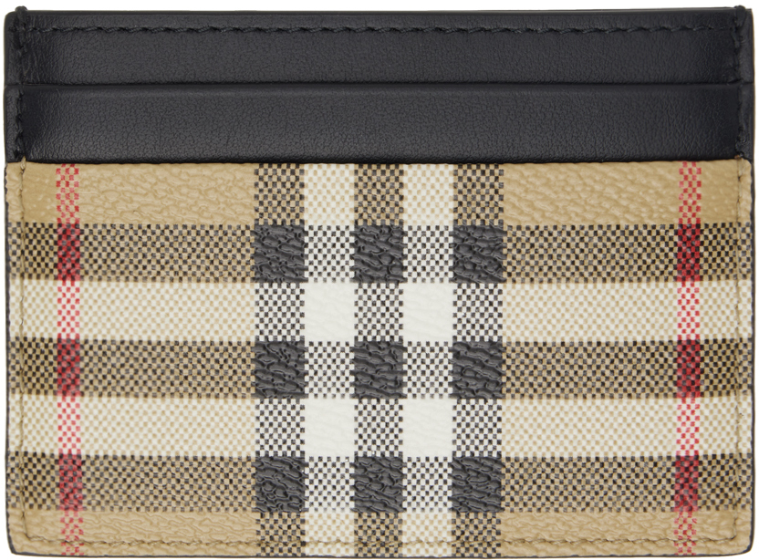 Burberry Beige Check Card Holder