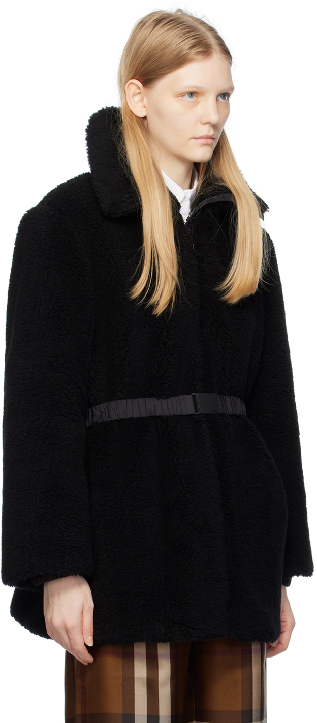 Burberry Black Larcon Coat In Black