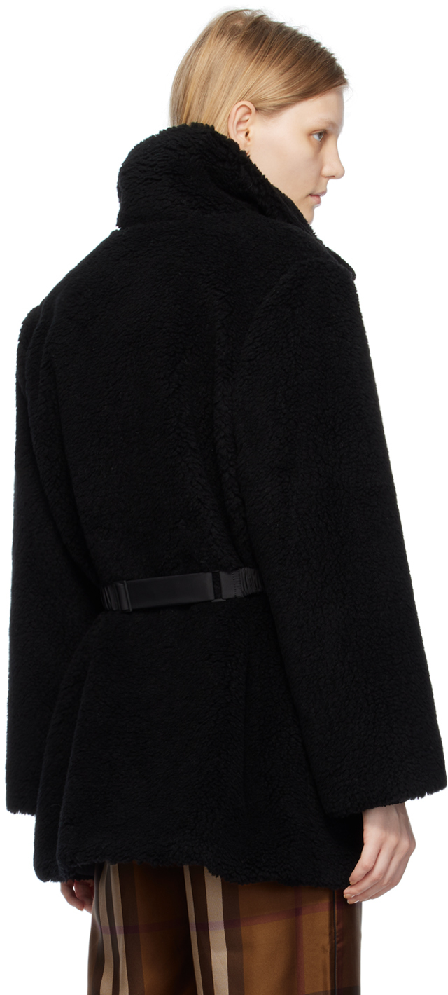 Burberry Black Larcon Coat In Black