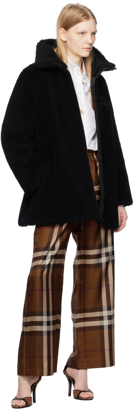 Burberry Black Larcon Coat In Black