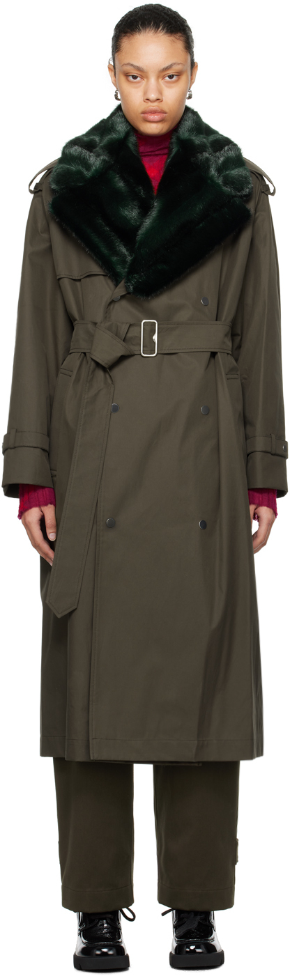 Burberry Brown Long Kennington Trench Coat In Otter
