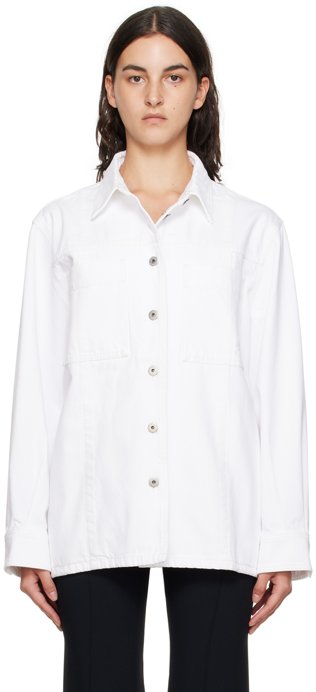 Burberry White Button Denim Jacket