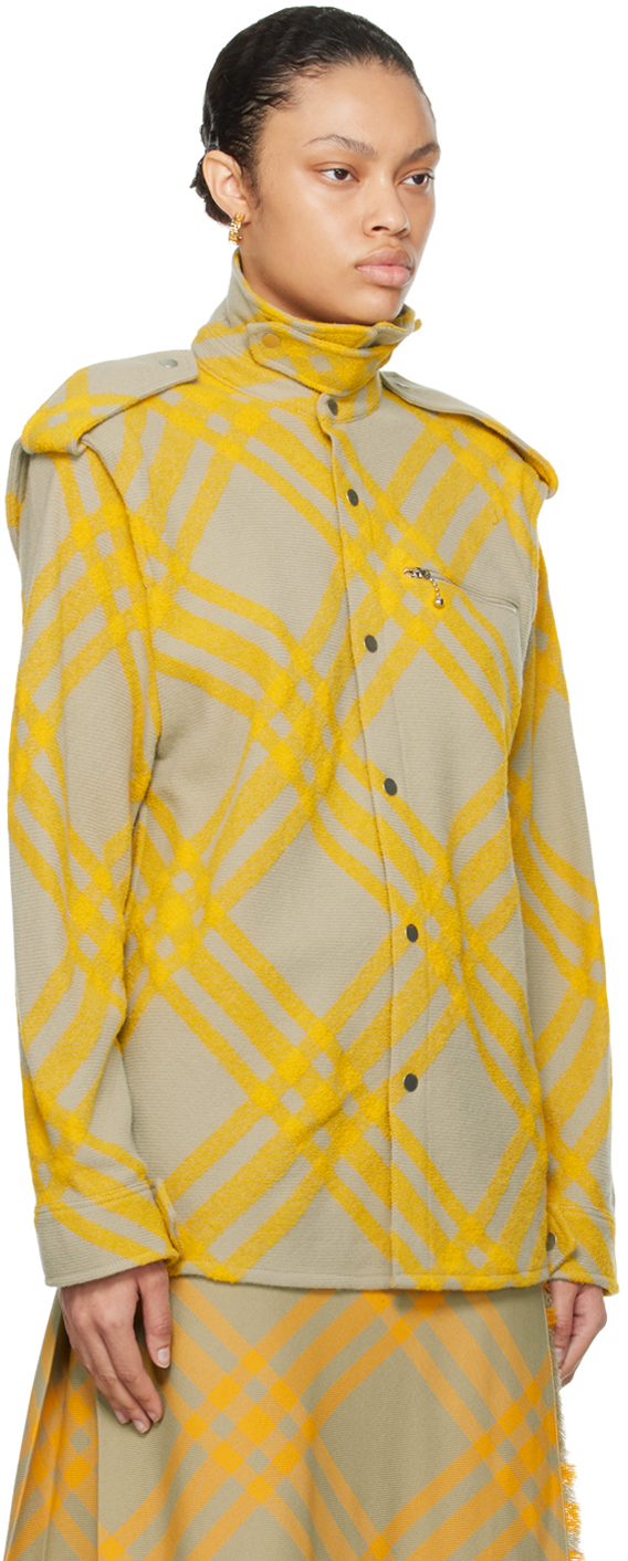 Burberry Zippered Chest Pocket Plaid Overshirt In Hunter Ip Check