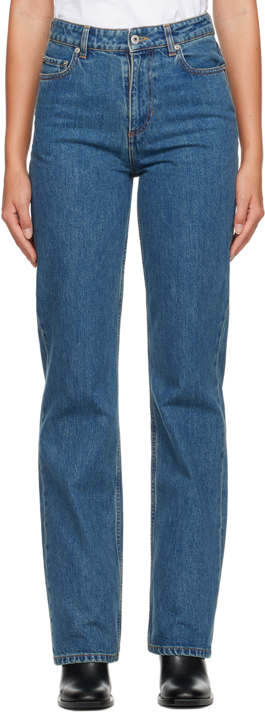 Blue Straight-Leg Jeans