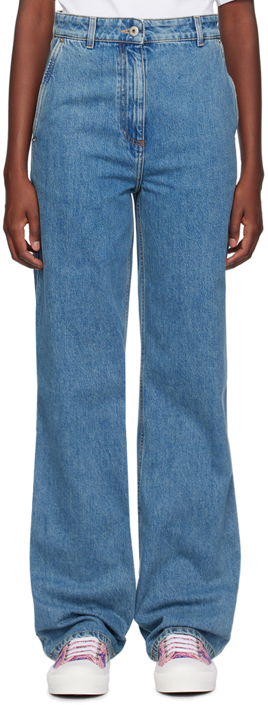 Burberry Blue Relaxed-fit Jeans In Mid Blue