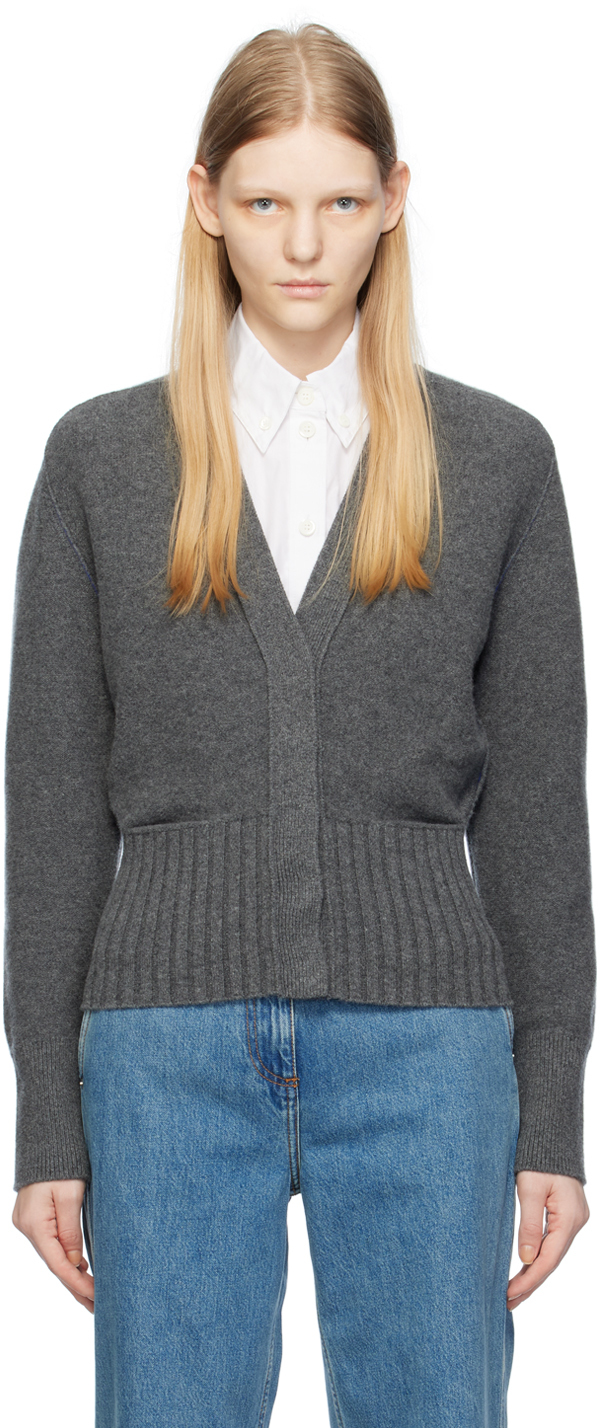 Burberry Gray Buttoned Cardigan