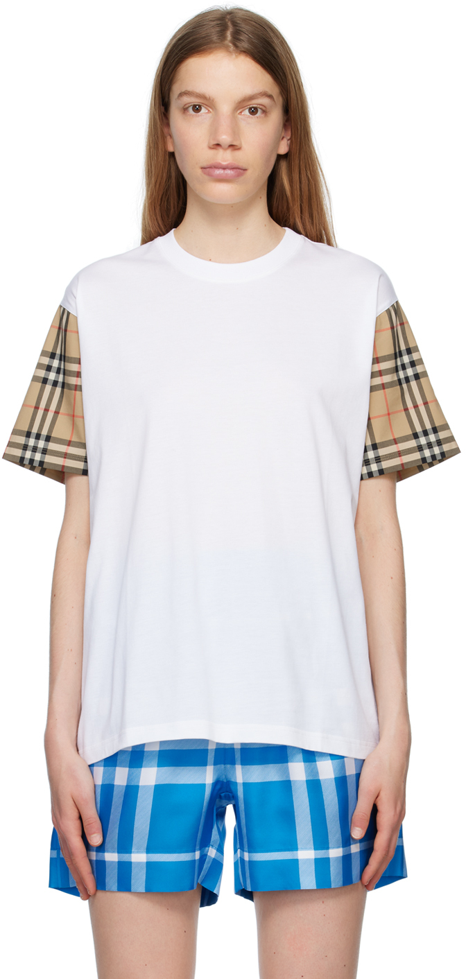 Shop Burberry White Vintage Check T-shirt