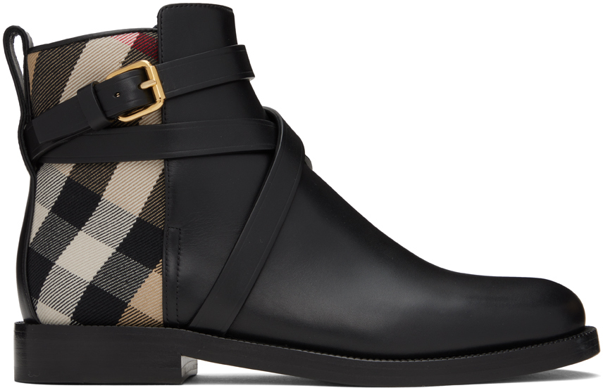 Burberry Black House Check Boots