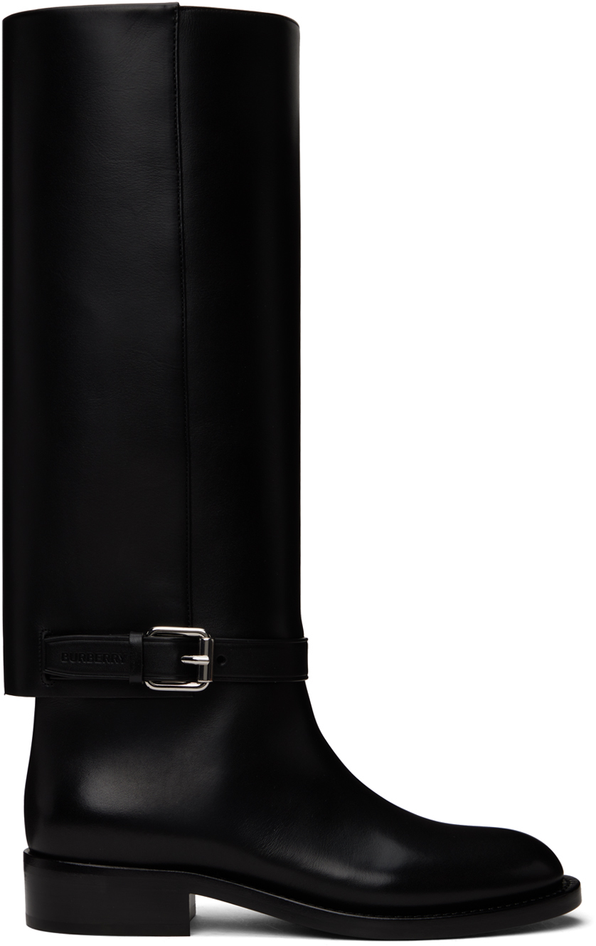 Burberry Emmett Ankle-strap Leather Tall Boots In Default Title