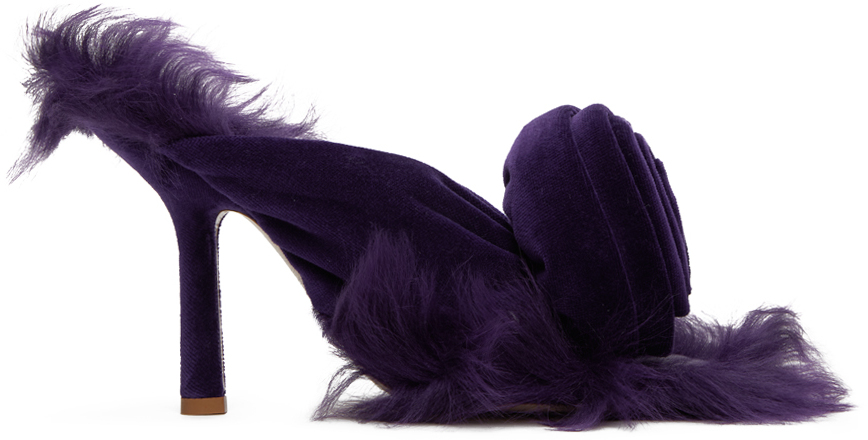 Shop Burberry Purple Step Rose Heeled Sandals In Mallow