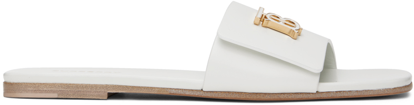 White Monogram Motif Sandals