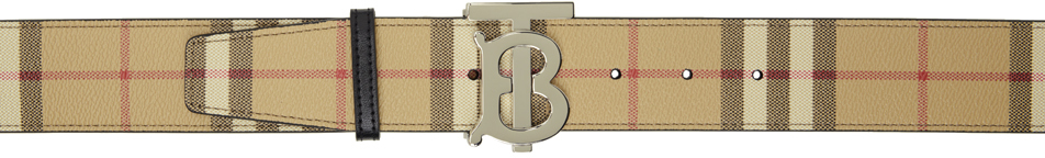 Beige Check Belt