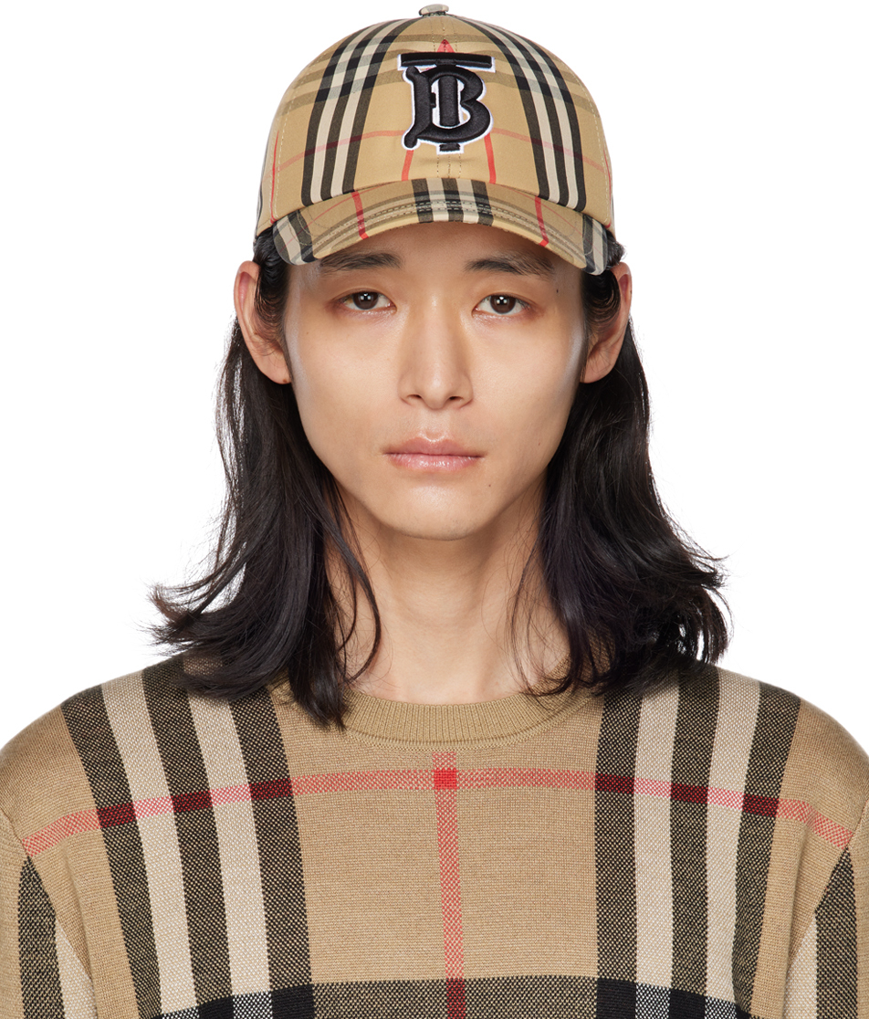 Burberry Beige Embroidered Cap In Archive Beige Ip Chk