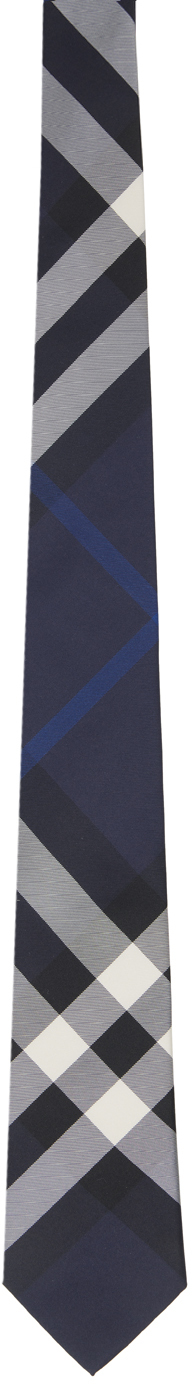 Navy Check Tie