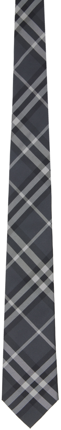 Burberry Grey Vintage Check Tie In Charcoal