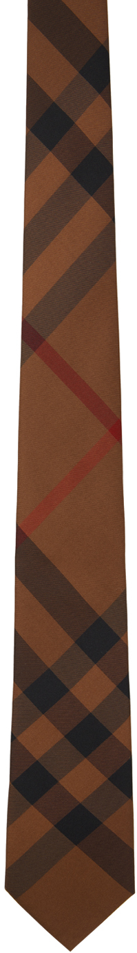 Burberry Brown Monogram Check Classic Cut Tie