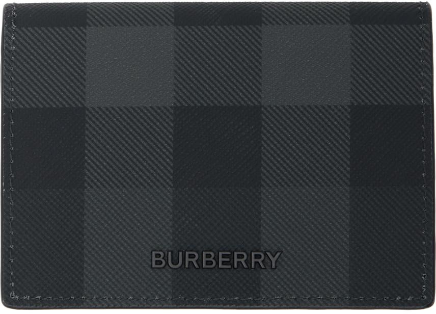BURBERRY Colour block check zip card case