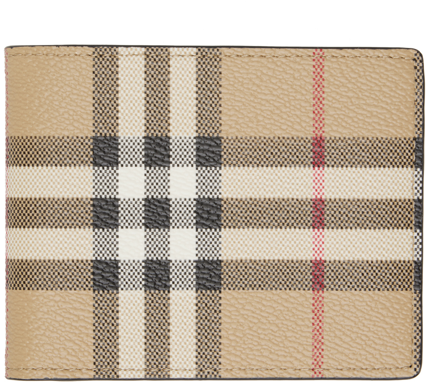 Beige Check Wallet