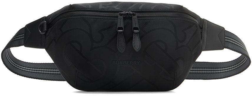 Burberry Men's Black Leather Large Olympia Bum Bag