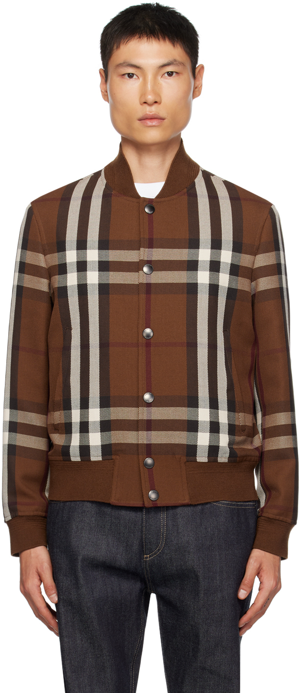 Burberry Brown Check Bomber Jacket