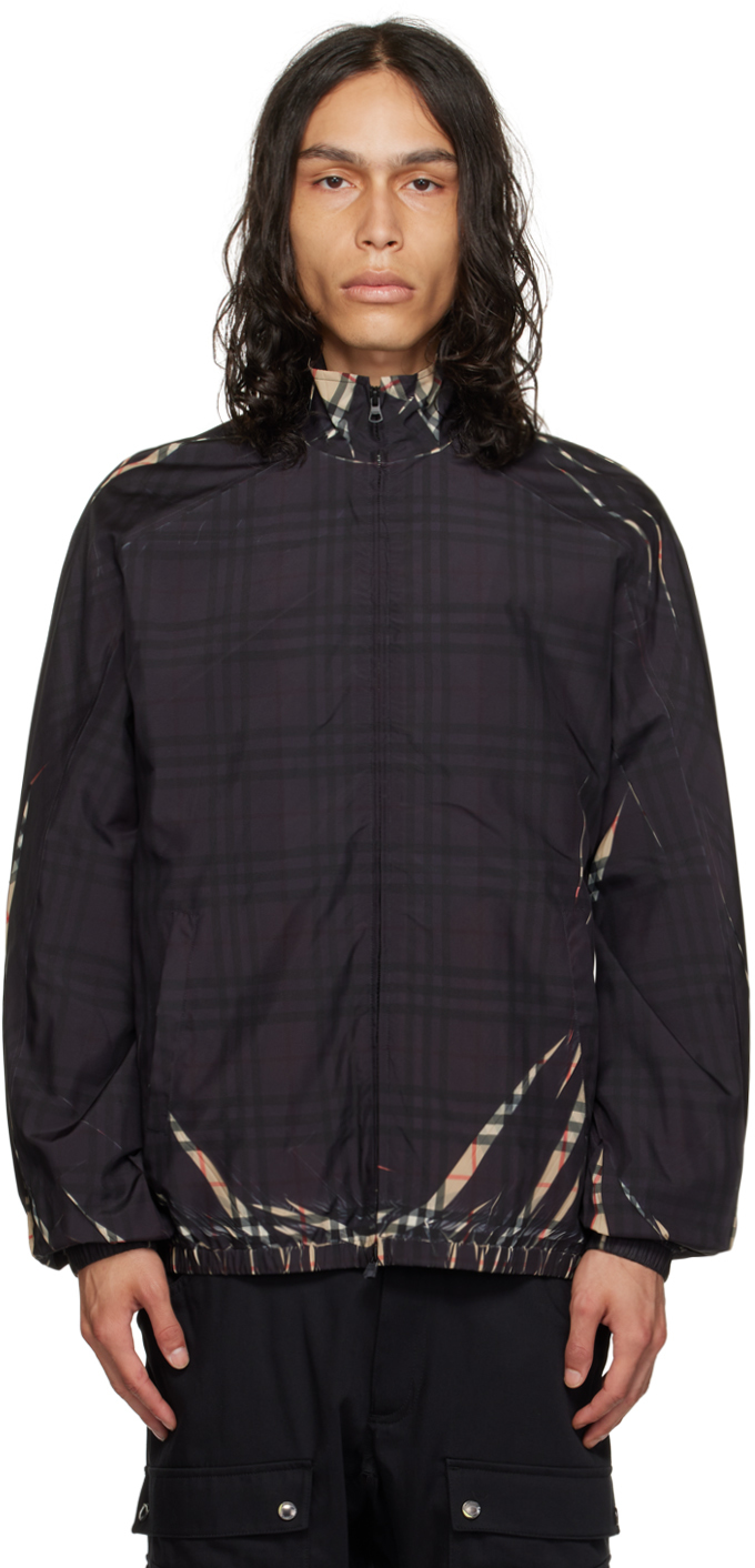 Burberry Sliced Check Jacket In Archive Beige Ip Chk