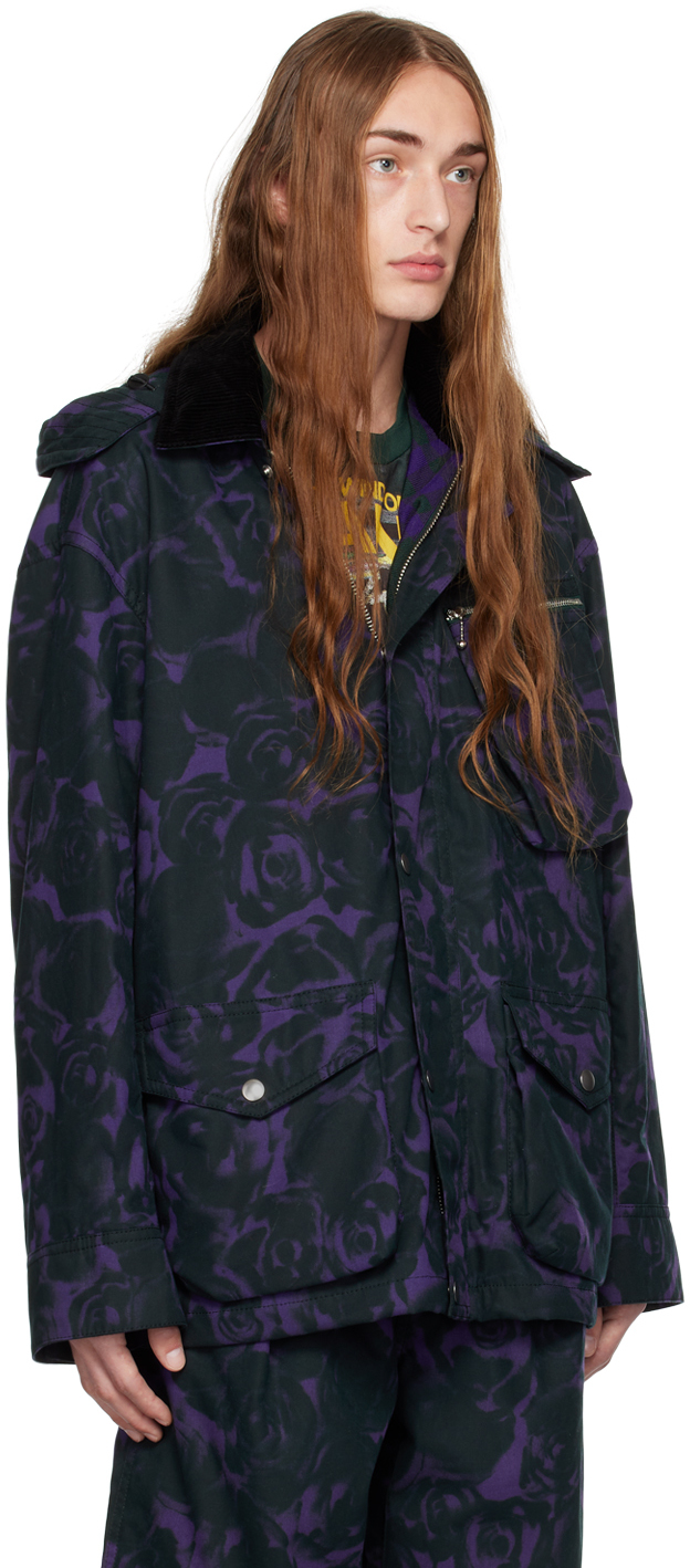 Burberry Rose Print Field Jacket In Vine Ip Patternb7830