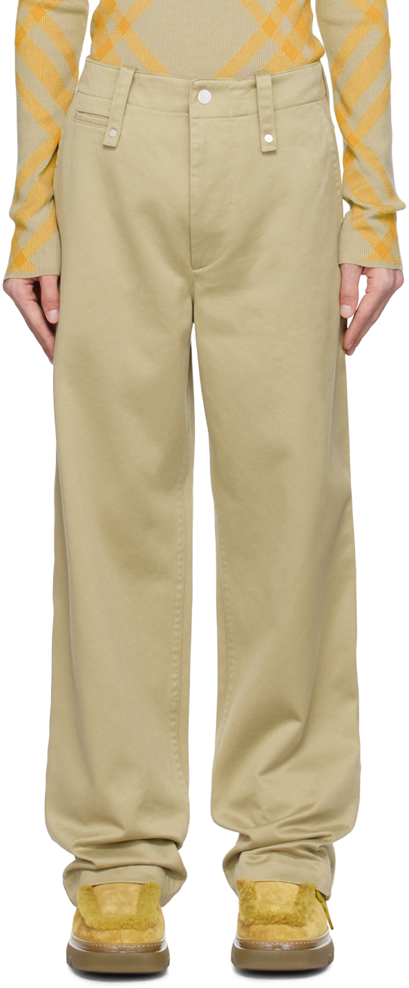 Burberry Khaki Four-pocket Trousers In Hunter