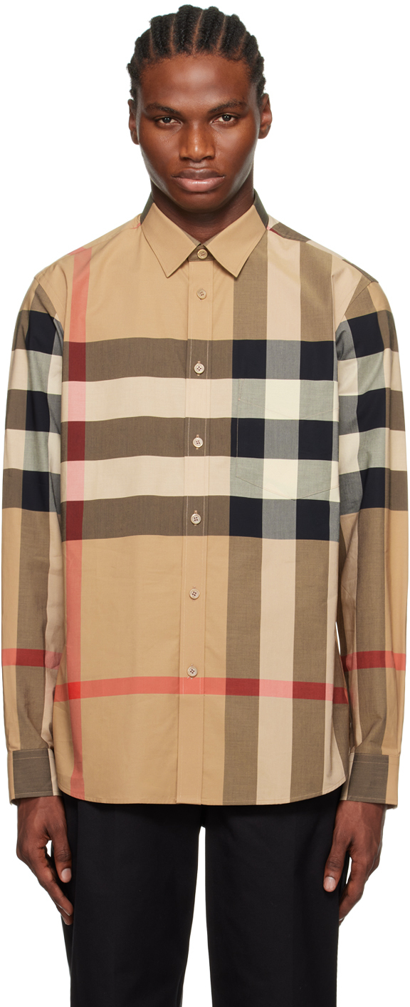 Beige Vintage Check Shirt