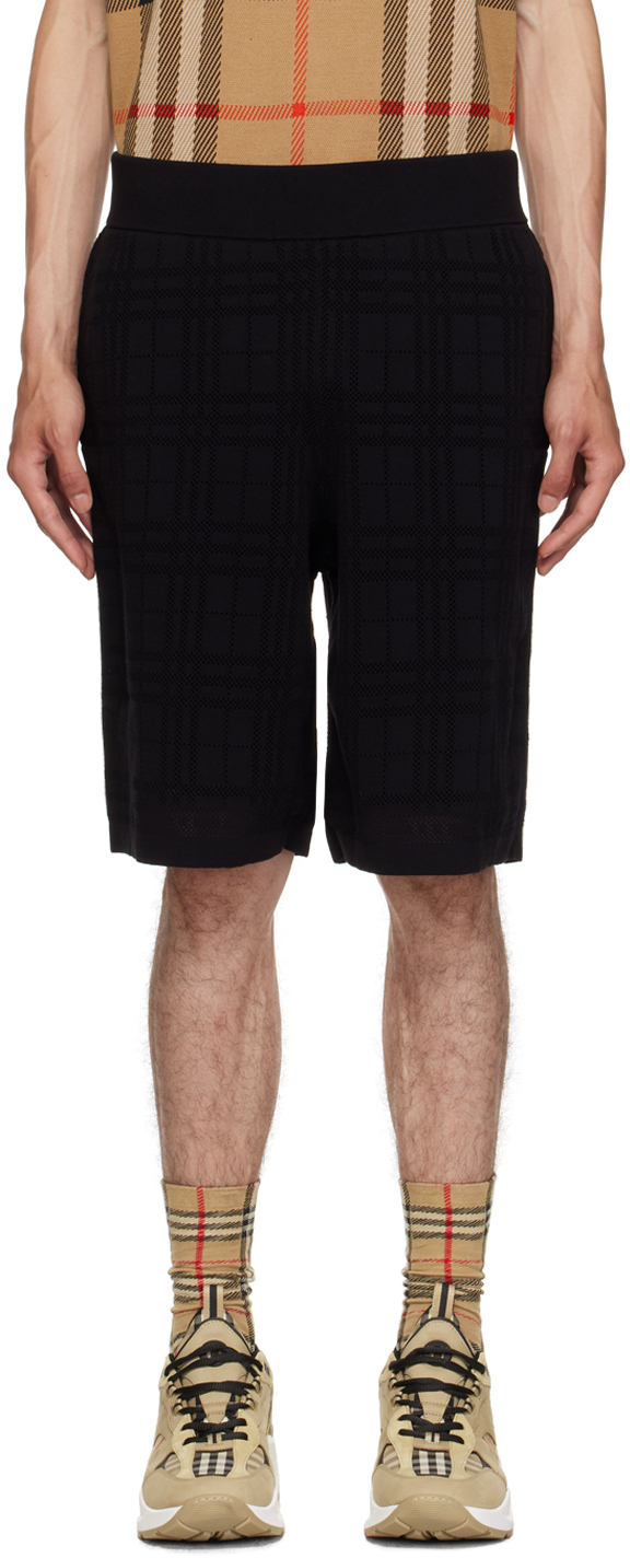 Burberry Black Check Shorts