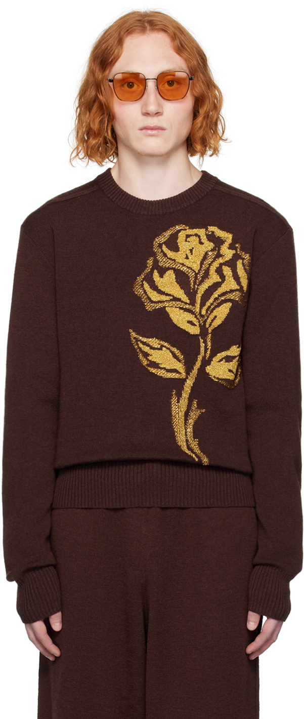 Burberry Brown Rose Jumper In Otter