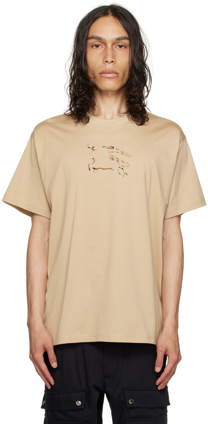 Burberry Beige Ekd T-shirt In Soft Fawn