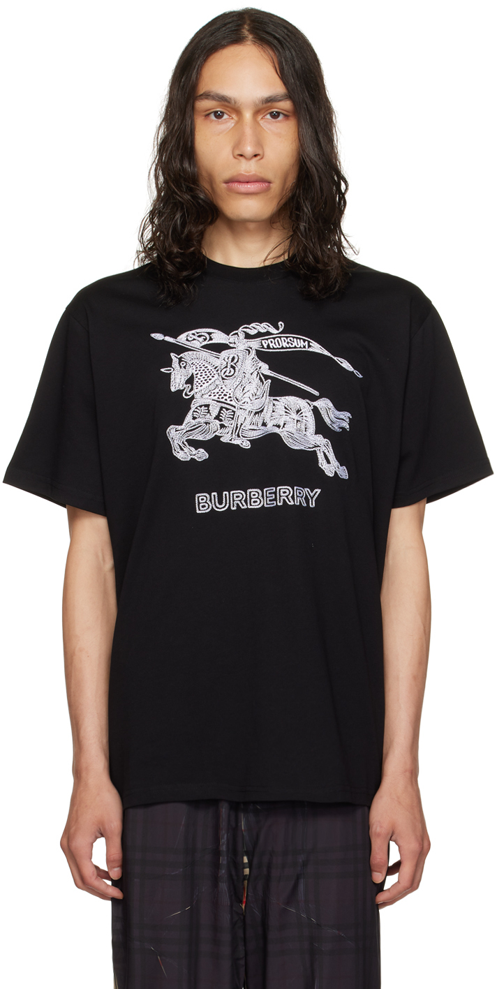 Burberry Black Embroidered T-shirt