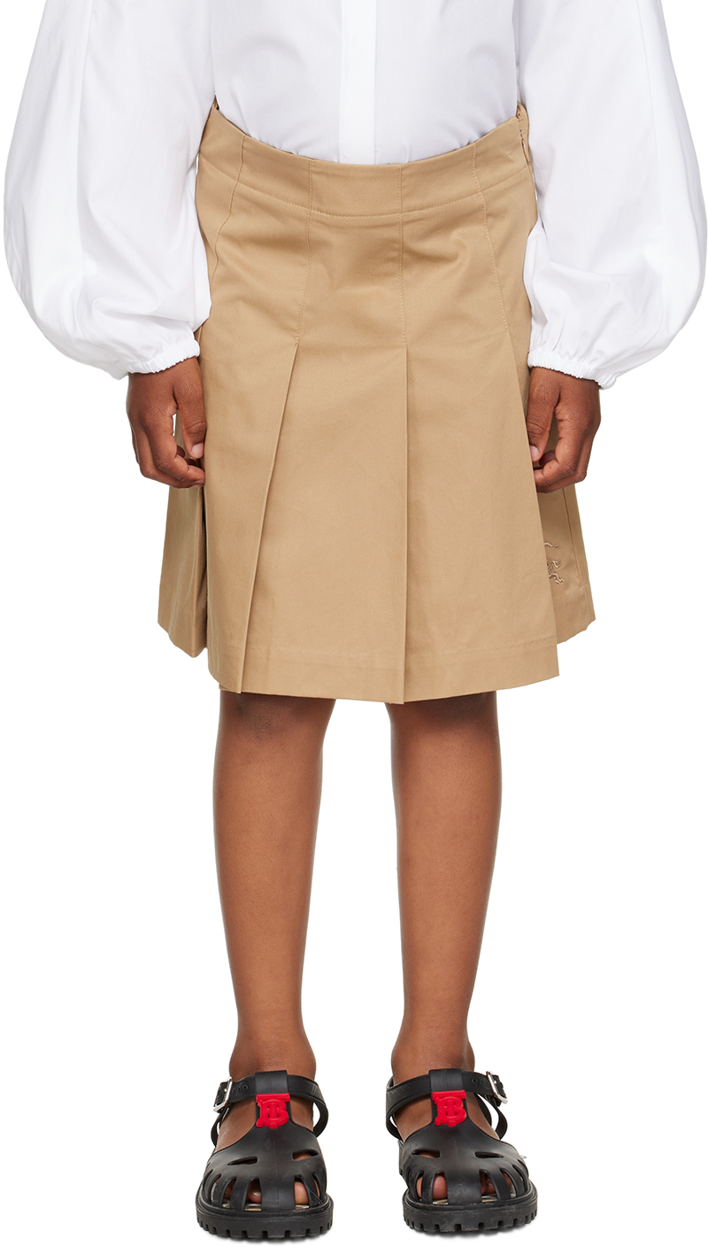 Burberry Kids Beige Ekd Skirt In Archive Beige