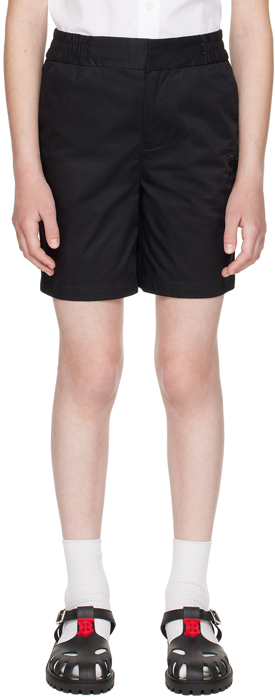 Burberry Ekd Embroidered Chino Shorts In Black