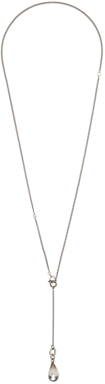 Ann Demeulemeester Silver Tinne Pearl Necklace In 070 Silver